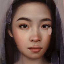 Oil On Paper Gold Rose Painting 2