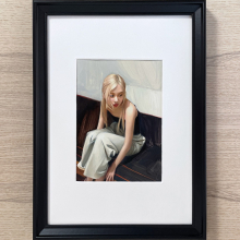 Oil On Paper Rose Framed